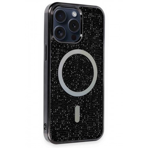 Newface iPhone 15 Pro Max Kılıf Diamond Magsafe Kapak - Siyah-Rainbow Newface iPhone 15 Pro Max Kılıf Diamond Magsafe Kapak - Siyah-Rainbow