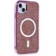 Newface iPhone 15 Kılıf Diamond Magsafe Kapak - Derin Mor