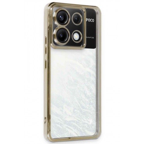 Newface Xiaomi Poco X6 Kılıf Razer Lensli Silikon - Gold Newface Xiaomi Poco X6 Kılıf Razer Lensli Silikon - Gold