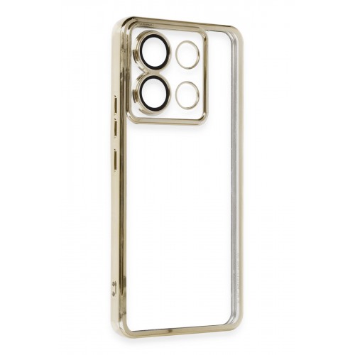 Newface Xiaomi Poco X6 Kılıf Razer Lensli Silikon - Gold Newface Xiaomi Poco X6 Kılıf Razer Lensli Silikon - Gold