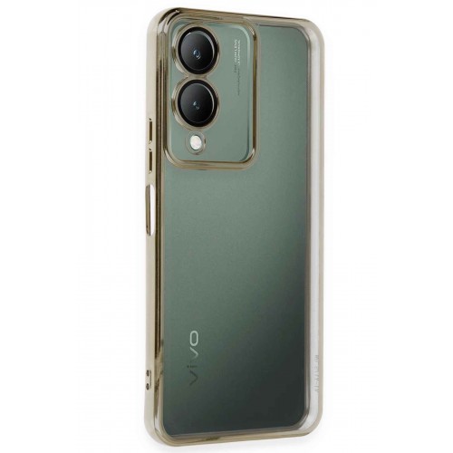 Newface Vivo Y17S Kılıf Razer Lensli Silikon - Gold