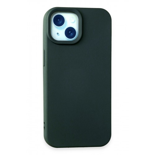 Newface iPhone 15 Kılıf Nano içi Kadife Silikon - Koyu Yeşil Newface iPhone 15 Kılıf Nano içi Kadife Silikon - Koyu Yeşil