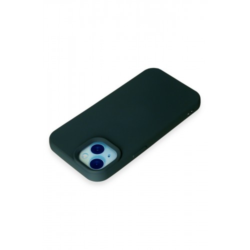 Newface iPhone 15 Kılıf Nano içi Kadife Silikon - Koyu Yeşil Newface iPhone 15 Kılıf Nano içi Kadife Silikon - Koyu Yeşil