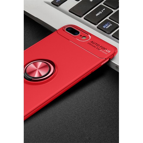 Newface iPhone 8 Plus Kılıf Range Yüzüklü Silikon - Kırmızı Newface iPhone 8 Plus Kılıf Range Yüzüklü Silikon - Kırmızı