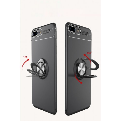 Newface iPhone 8 Plus Kılıf Range Yüzüklü Silikon - Kırmızı Newface iPhone 8 Plus Kılıf Range Yüzüklü Silikon - Kırmızı