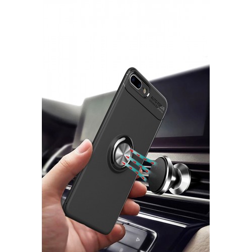 Newface iPhone 8 Plus Kılıf Range Yüzüklü Silikon - Kırmızı Newface iPhone 8 Plus Kılıf Range Yüzüklü Silikon - Kırmızı