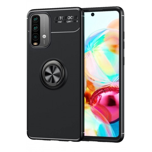 Newface Xiaomi Pocophone M3 Kılıf Range Yüzüklü Silikon - Siyah