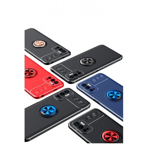 Newface Xiaomi Redmi Note 11 SE Kılıf Range Yüzüklü Silikon - Siyah-Kırmızı Newface Xiaomi Redmi Note 11 SE Kılıf Range Yüzüklü Silikon - Siyah-Kırmızı