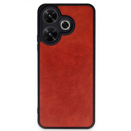 Newface Xiaomi Redmi 13 Kılıf Aras Deri Kapak - Kırmızı