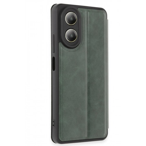 Newface Oppo A38 Kılıf Flip Cover - Koyu Yeşil Newface Oppo A38 Kılıf Flip Cover - Koyu Yeşil