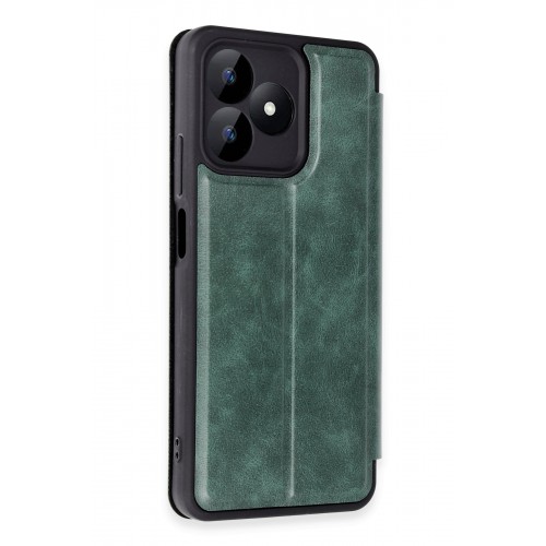 Newface Realme Note 50 4G Kılıf Flip Cover - Koyu Yeşil Newface Realme Note 50 4G Kılıf Flip Cover - Koyu Yeşil