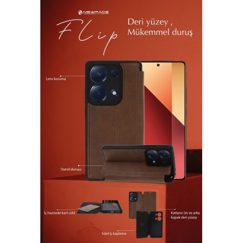 Newface General Mobile Era 30 Kılıf Flip Cover - Kırmızı Newface General Mobile Era 30 Kılıf Flip Cover - Kırmızı