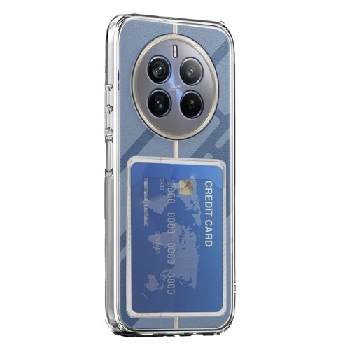 Newface Realme 12 Pro Plus Kılıf Kart Şeffaf Silikon - Şeffaf