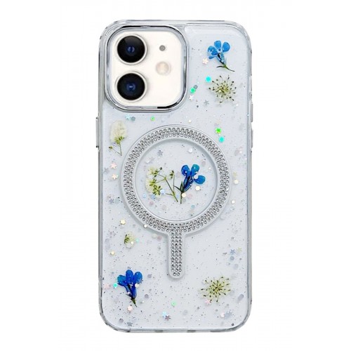 Newface iPhone 11 Flower Magsafe Kapak - Mavi Newface iPhone 11 Flower Magsafe Kapak - Mavi