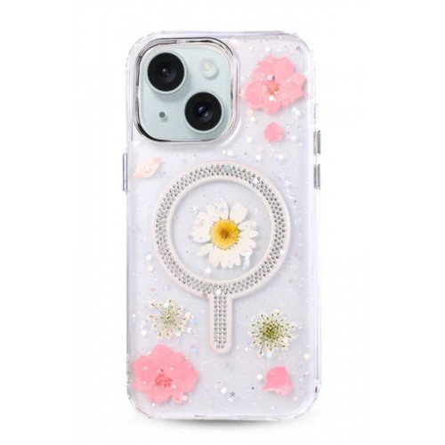 Newface iPhone 13 Flower Magsafe Kapak - Pembe Newface iPhone 13 Flower Magsafe Kapak - Pembe