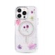 Newface iPhone 15 Pro Max Flower Magsafe Kapak - Mor Newface iPhone 15 Pro Max Flower Magsafe Kapak - Mor
