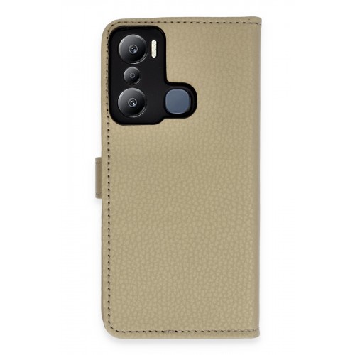 Newface İnfinix Hot 20i Kılıf Trend S Plus Kapaklı Kılıf - Gold