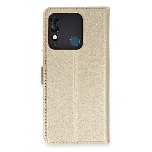 Newface Tecno Spark 8T Kılıf Trend S Plus Kapaklı Kılıf - Gold