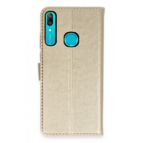 Newface Huawei Y6 Prime Kılıf Trend S Plus Kapaklı Kılıf - Gold