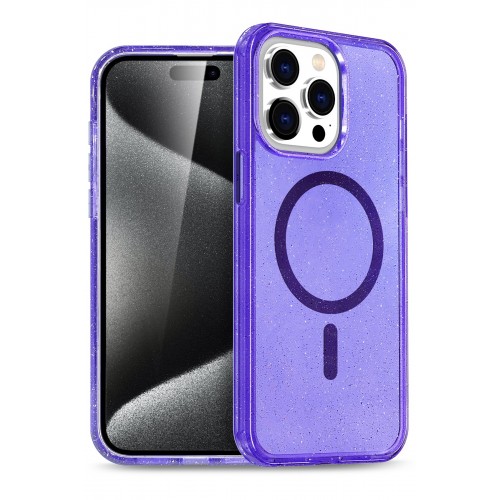 Newface iPhone 16 Pro Max Kılıf Glow Magsafe Kapak - Mor