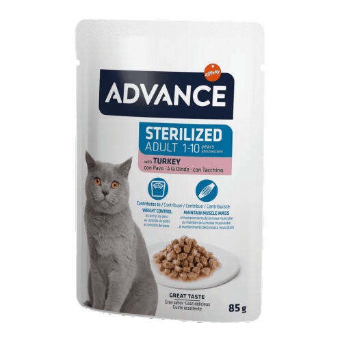 Advance Cat Sterılızed Turkey Wet Pouch 12x85gr Advance Cat Sterılızed Turkey Wet Pouch 12x85gr