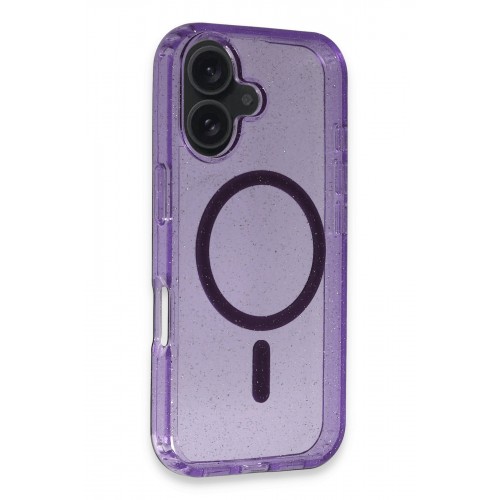 Newface iPhone 16 Kılıf Glow Magsafe Kapak - Mor