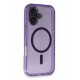 Newface iPhone 16 Kılıf Glow Magsafe Kapak - Mor