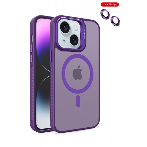 Joko iPhone 15 Plus Flet Lens Magsafe Kapak - Derin Mor Joko iPhone 15 Plus Flet Lens Magsafe Kapak - Derin Mor