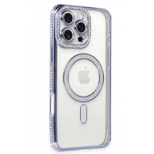 Newface iPhone 16 Pro Max Kılıf Joke Simli Magneticsafe Kılıf - Mavi Newface iPhone 16 Pro Max Kılıf Joke Simli Magneticsafe Kılıf - Mavi