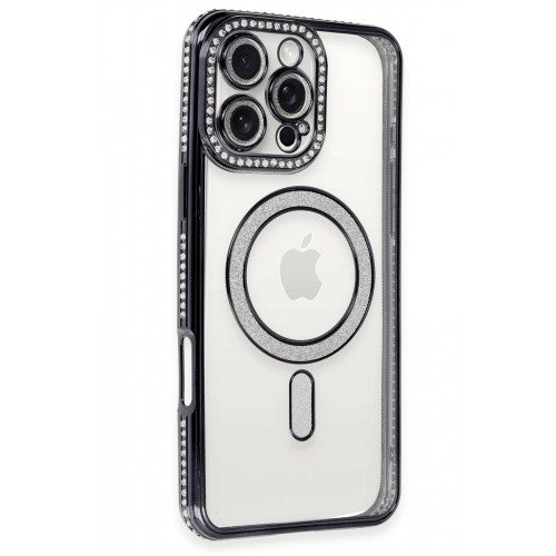 Newface iPhone 16 Pro Max Kılıf Joke Simli Magneticsafe Kılıf - Siyah Newface iPhone 16 Pro Max Kılıf Joke Simli Magneticsafe Kılıf - Siyah