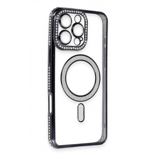 Newface iPhone 16 Pro Max Kılıf Joke Simli Magneticsafe Kılıf - Siyah Newface iPhone 16 Pro Max Kılıf Joke Simli Magneticsafe Kılıf - Siyah
