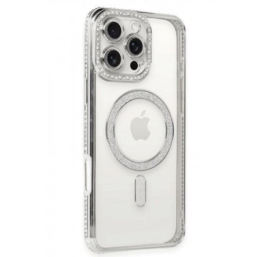 Newface iPhone 16 Pro Kılıf Joke Simli Magneticsafe Kılıf - Gümüş Newface iPhone 16 Pro Kılıf Joke Simli Magneticsafe Kılıf - Gümüş