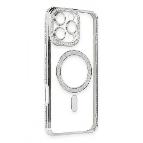 Newface iPhone 16 Pro Kılıf Joke Simli Magneticsafe Kılıf - Gümüş Newface iPhone 16 Pro Kılıf Joke Simli Magneticsafe Kılıf - Gümüş
