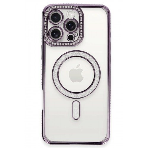 Newface iPhone 16 Pro Kılıf Joke Simli Magneticsafe Kılıf - Derin Mor Newface iPhone 16 Pro Kılıf Joke Simli Magneticsafe Kılıf - Derin Mor