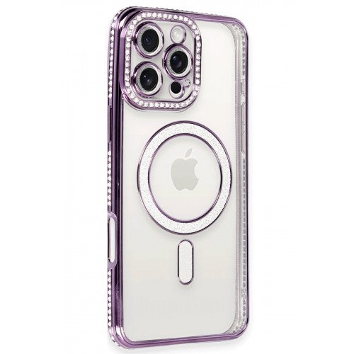 Newface iPhone 16 Pro Kılıf Joke Simli Magneticsafe Kılıf - Derin Mor Newface iPhone 16 Pro Kılıf Joke Simli Magneticsafe Kılıf - Derin Mor