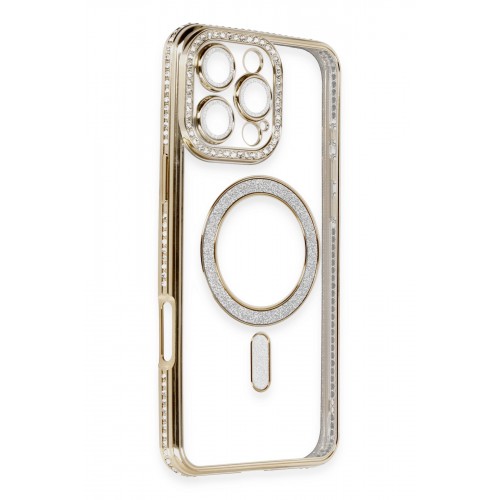Newface iPhone 16 Pro Kılıf Joke Simli Magneticsafe Kılıf - Gold Newface iPhone 16 Pro Kılıf Joke Simli Magneticsafe Kılıf - Gold