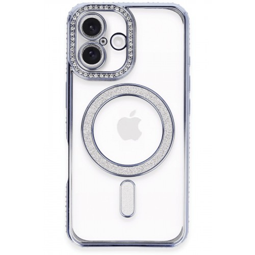 Newface iPhone 16 Kılıf Joke Simli Magneticsafe Kılıf - Mavi Newface iPhone 16 Kılıf Joke Simli Magneticsafe Kılıf - Mavi