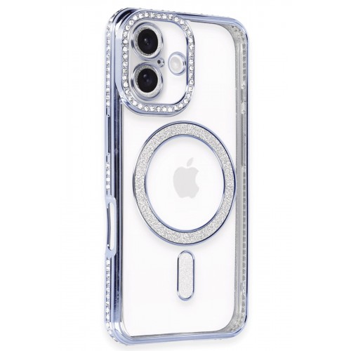 Newface iPhone 16 Kılıf Joke Simli Magneticsafe Kılıf - Mavi Newface iPhone 16 Kılıf Joke Simli Magneticsafe Kılıf - Mavi