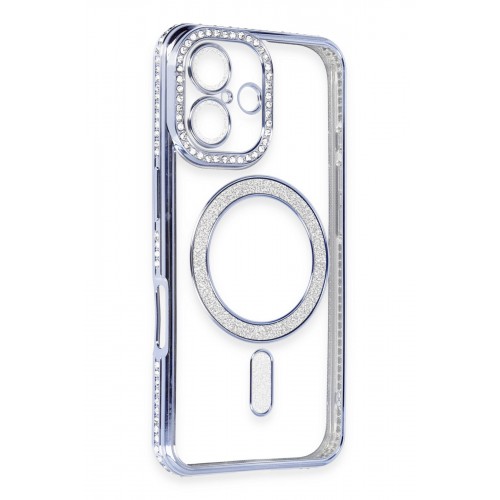 Newface iPhone 16 Kılıf Joke Simli Magneticsafe Kılıf - Mavi Newface iPhone 16 Kılıf Joke Simli Magneticsafe Kılıf - Mavi