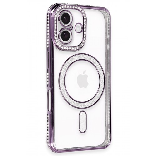 Newface iPhone 16 Kılıf Joke Simli Magneticsafe Kılıf - Derin Mor Newface iPhone 16 Kılıf Joke Simli Magneticsafe Kılıf - Derin Mor