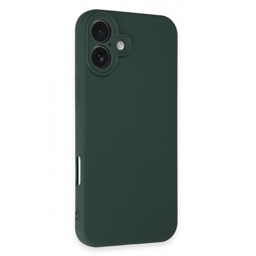 Newface iPhone 16 Plus Kılıf Nano içi Kadife Silikon - Koyu Yeşil Newface iPhone 16 Plus Kılıf Nano içi Kadife Silikon - Koyu Yeşil