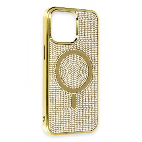 Newface iPhone 14 Pro Max Kılıf Diamond Magsafe Kapak - Gold Newface iPhone 14 Pro Max Kılıf Diamond Magsafe Kapak - Gold
