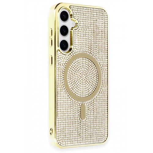 Newface Samsung Galaxy S23 Kılıf Diamond Magsafe Kapak - Gold Newface Samsung Galaxy S23 Kılıf Diamond Magsafe Kapak - Gold