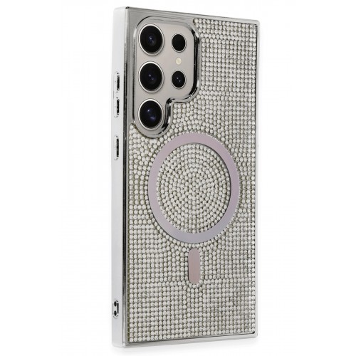 Newface Samsung Galaxy S23 Ultra Kılıf Diamond Magsafe Kapak - Gümüş Newface Samsung Galaxy S23 Ultra Kılıf Diamond Magsafe Kapak - Gümüş