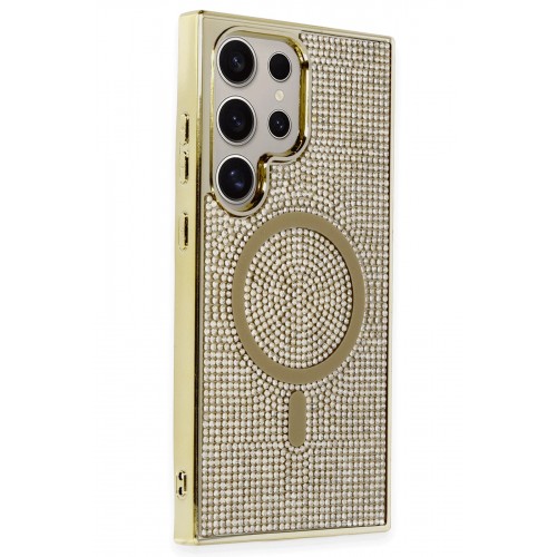 Newface Samsung Galaxy S23 Ultra Kılıf Diamond Magsafe Kapak - Gold Newface Samsung Galaxy S23 Ultra Kılıf Diamond Magsafe Kapak - Gold