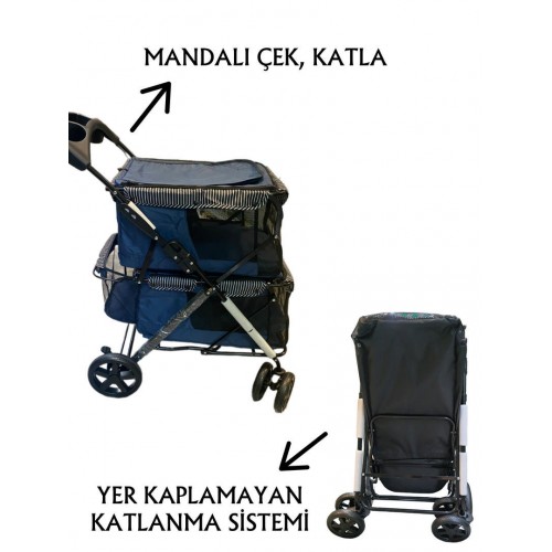 Tommy İki Katlı Evcil Hayvan Arabası 85x51x100cm Lacivert Max 10 10 Kg Tommy İki Katlı Evcil Hayvan Arabası 85x51x100cm Lacivert Max 10 10 Kg