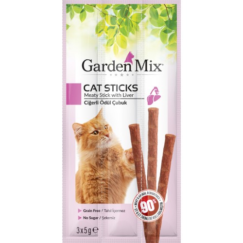 GARDENMIX CIĞERLI KEDI STICK ÖDÜL 3 X 5G X 5 ADET GARDENMIX CIĞERLI KEDI STICK ÖDÜL 3 X 5G X 5 ADET