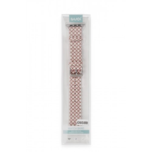 Newface Apple Watch 41mm Karo Motif Kordon - Pembe Newface Apple Watch 41mm Karo Motif Kordon - Pembe
