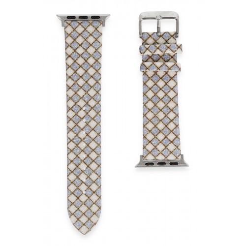 Newface Apple Watch 41mm Karo Motif Kordon - Lila Newface Apple Watch 41mm Karo Motif Kordon - Lila