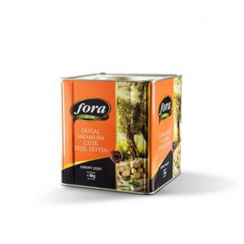 Fora Edremit Çizik Yeşil Zeytin (1*8 Kg) Fora Edremit Çizik Yeşil Zeytin (1*8 Kg)